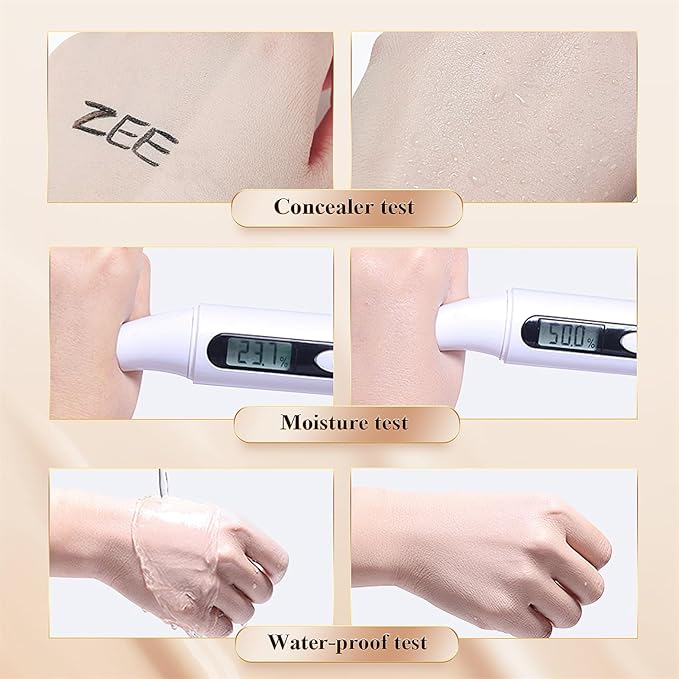 Air Cushion BB Cream Foundation - Mushroom Head CC Cream Concealer Makeup Base Water & Sweat-Proof, Create Flawless and Natural Look for All Skin Types (Nude)