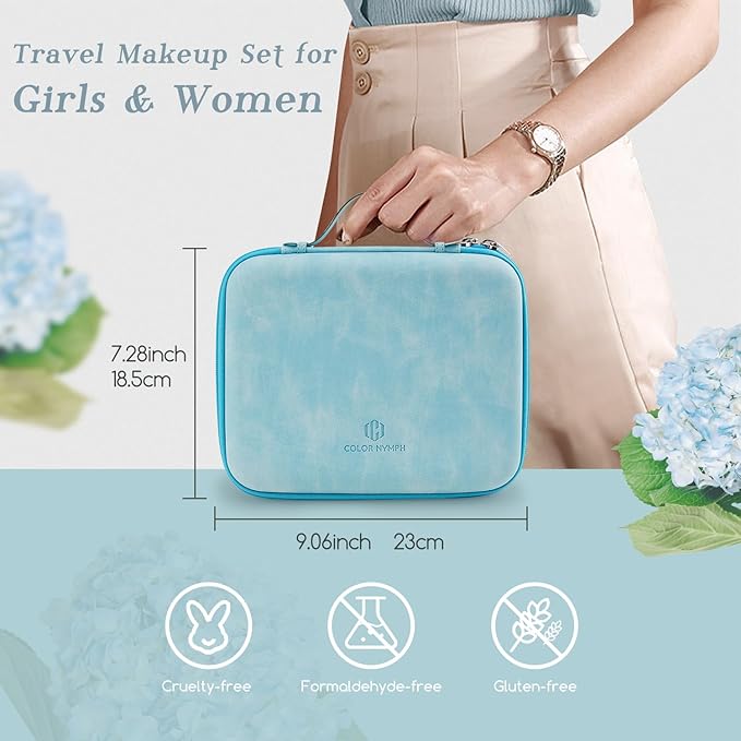 Color Nymph Makeup Palettes Makeup kits for Girls Any Ages, Teens Makeup Set for Beginner with Reusable Handbag, Eyeshadow Palette with Blushes Bronzer Highlighter Lipgloss Lip Oil Sharpener