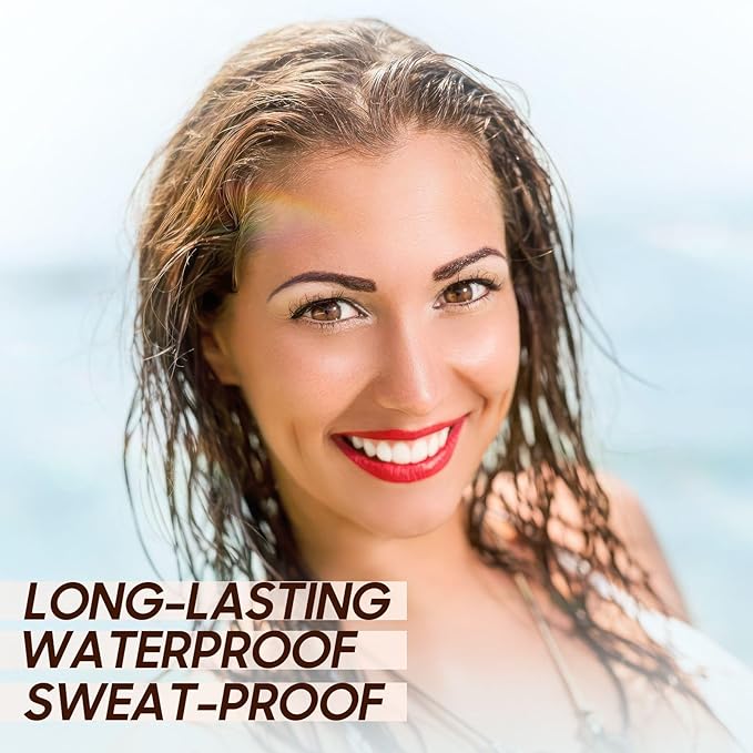 Eyebrow Tint Peel Off - Tattoo Eyebrow Gel Easy Peel Off, Eyebrow Tattoo Peel Off with Eyebrow Stencils Waterproof Tinted Brow Gel 3 Days Duration, Creating Charming Voluminous Brows (Gray Brown)