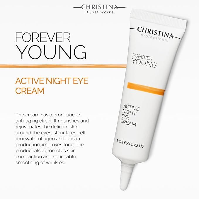 -CHRISTINA- Forever Young Active Eye Night Cream with Retinol | Avocado Oil Eye Cream | Rejuvenates, Moisturizes, and Nourishes the Skin 30ml