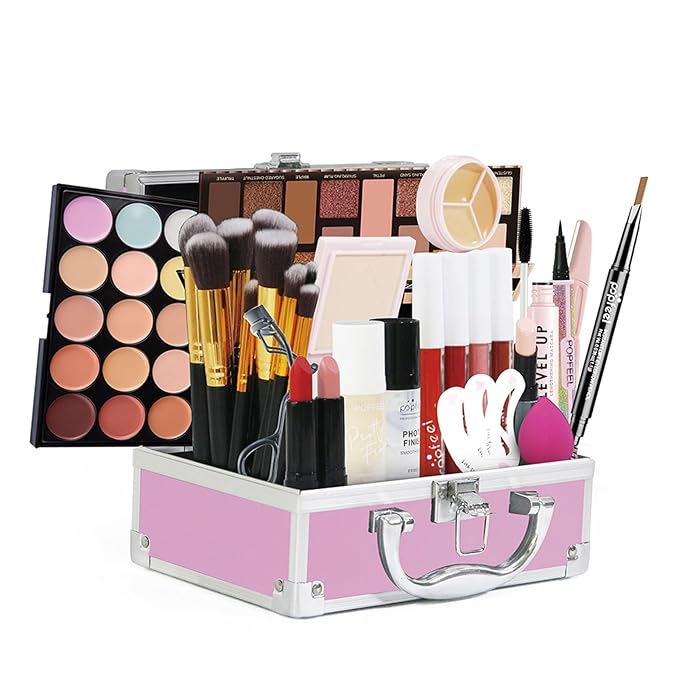 All in One Makeup Kit for Women Full Kit, Mother's Day Gift Sets for Women Girls, Makeup Essential Bundle Include Eyeshadow Palette Lipstick Blush Foundation Concealer Mascara Eyebrow Pencil