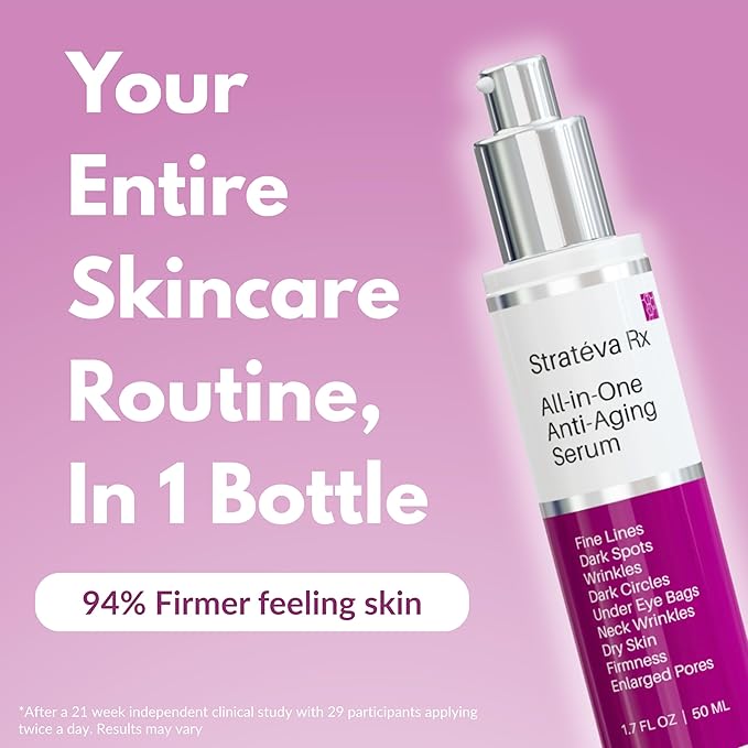 LeVaye Strateva RX Advanced Anti-Aging Serum – Vitamin C, Niacinamide, Natural Retinol, Hyaluronic Acid & Peptides – Targets Wrinkles, Fine Lines, Dark Spots, Dark Circles & Enlarged Pores