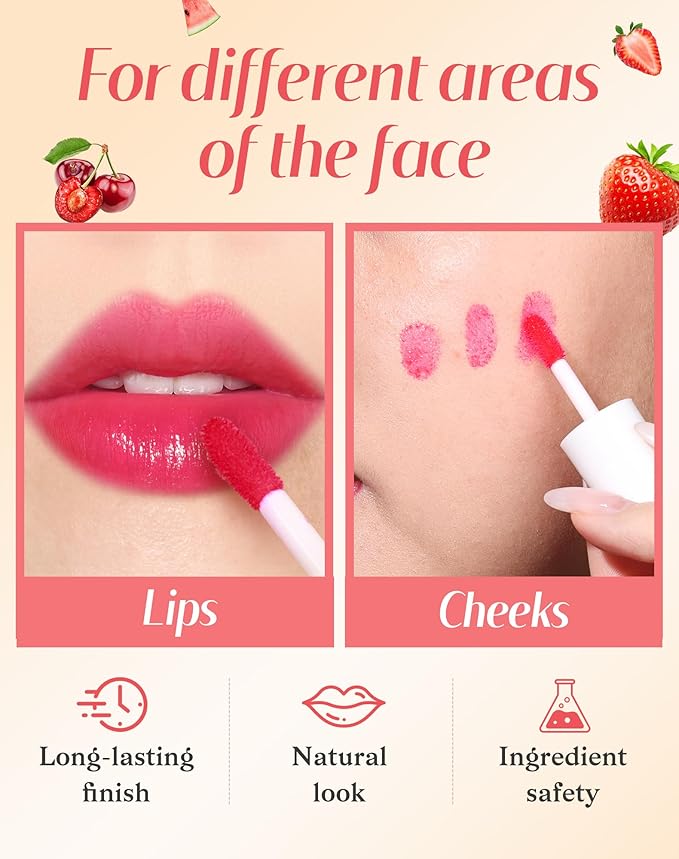 bayfree Lip Tint Stain Set, Lip Stain Long Lasting Lightweight Waterproof, Transfer-Proof, Non-sticky, Lip Makeup Matte Finish