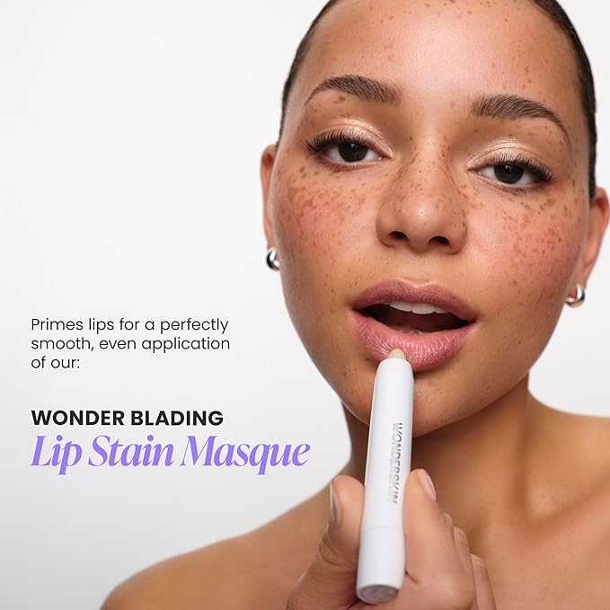 Wonderskin 3-in-1 Lip Scrub Exfoliator & Moisturizer, Lip Exfoliator Scrub, Hydrating Balm for Soft, Nourished, Flake-Free Lips with One-Step Prep, 0.10oz