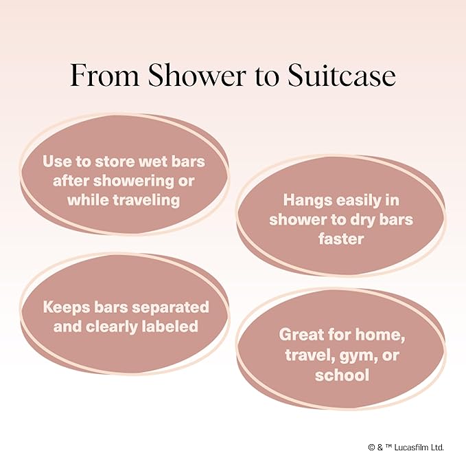 Kitsch x Star Wars R2-D2 Soap Saver Bag – Patented Mesh Bag Soap Holder for Shampoo & Conditioner Bars - Extends Use & Prevents Soggy Mess - Recycled Mesh Beauty Pouch, Eco-Friendly