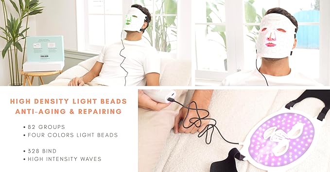 8-Mode Facial Beauty Mask & Eye Massager Set | Spa-Inspired Skincare Device to Refresh, Brighten, and Smooth Skin | Gift for Women & Men