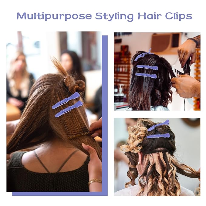Ondder 24 Pack Alligator Hair Clips, 4.5 inch Clips for Hair Sectioning, Hair Styling Accessories for Women Men Girls Teens, Dark Purple