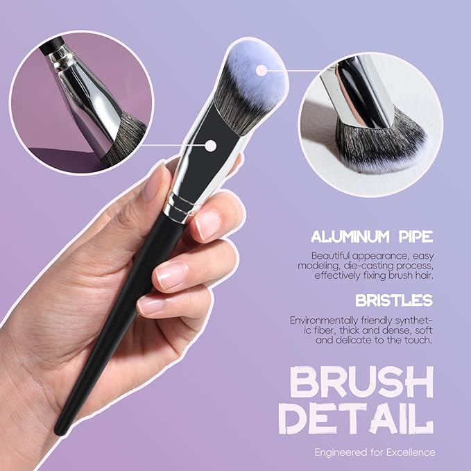 BS-MALL 5 Pcs Professional makeup brush set with Ultra-soft 4 Triangle Puffs - eyeshadow Brush, concealer Brush, blush brush & foundation brush - Multi-functional beauty Tools for Daily Use