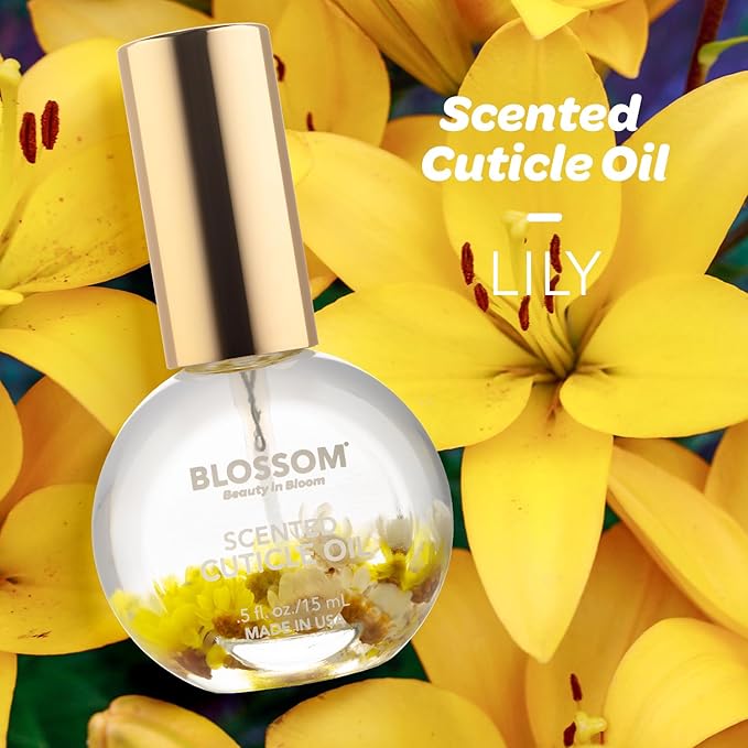 Blossom Cuticle Oil for Nails, Hydrating, Moisturizing, Scented Nail Oil Cuticle Care, Infused with Real Flowers, Made in USA, 0.5 fl. oz, Amazon Exclusive, Lily