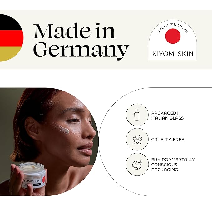 Day Cream - Daily Facial Cream with 5-ALA, Hyaluronic Acid, Cucumber, Squalane, Beta-Glucan - All Day Face Moisturizer for Fine Lines and Radiant Skin - Made in Germany - 1.7 Fl Oz