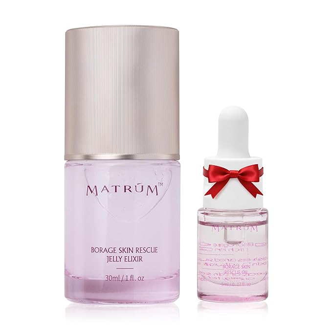 Barrier Repair Serum with Borage Oil – Face Serum for Dry & Sensitive Skin | Hydrates, Soothes Redness & Dryness | Brightens Dull Skin | Suitable for All Skin Types | 1.0 fl oz + Travel Size