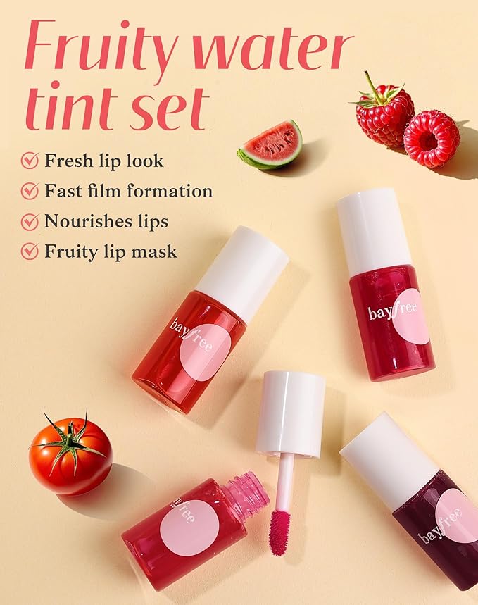 bayfree Lip Tint Stain Set, Lip Stain Long Lasting Lightweight Waterproof, Transfer-Proof, Non-sticky, Lip Makeup Matte Finish