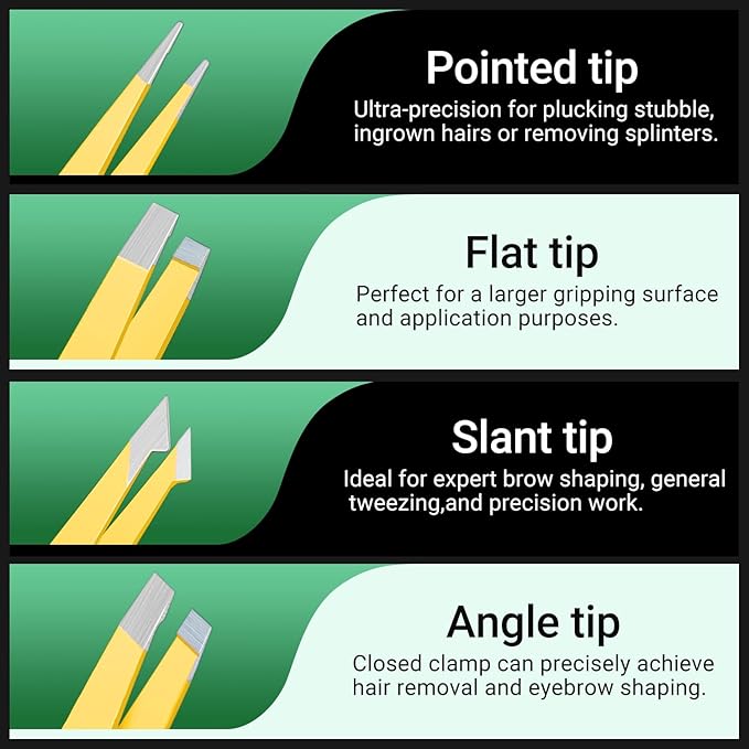 TsMADDTs Eyebrow Trimmer Kit, 8 in 1 Tweezers Set for Women with Eyebrow Trimmer Scissors, Tweezers, Razor, Brush with Travel Bag