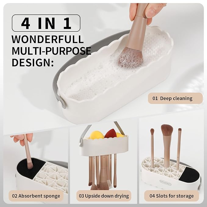 DUcare Makeup Brush Cleaner Shampoo Soap Solid Brush Cleaning Mat Removes Cosmetic Color Brush Cleaner Pad for Cleaning Makeup Sponges Brushes