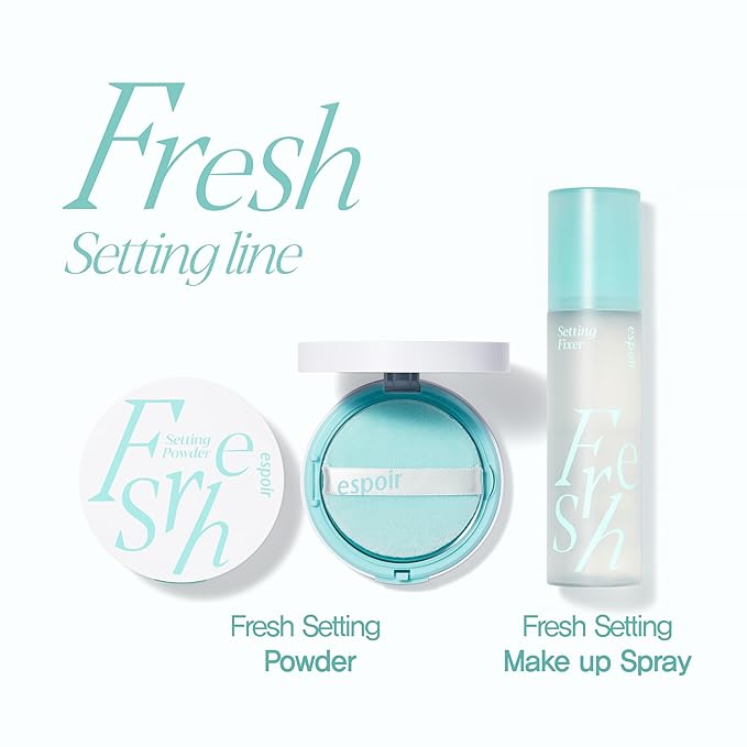 Espoir Fresh Setting Fixer | Makeup Fixing Spray with Hyaluronic Acid, Long-lasting & Lightweight Layering on the Skin, Moisturizing and Refreshing Finish, Vegan, Dermatologically Tested, 3.38 Fl Oz.