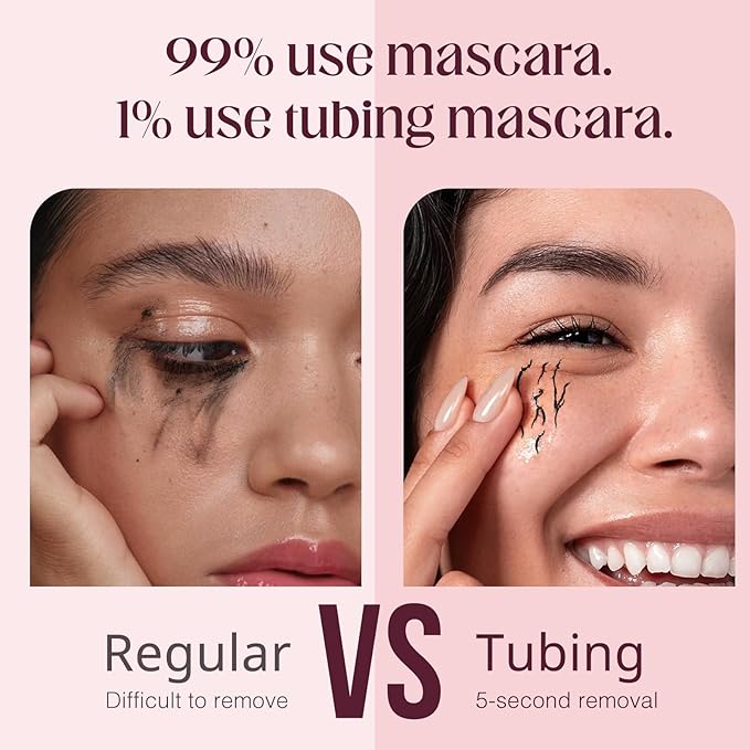 Unidollss Tubing Mascara Black Length & Volume with Lash-Nourishing Serum, No Clumps, Smudge-Proof Lash Extension Effect, Washable, Cruelty-Free & Gluten-Free, Safe for Sensitive Eyes