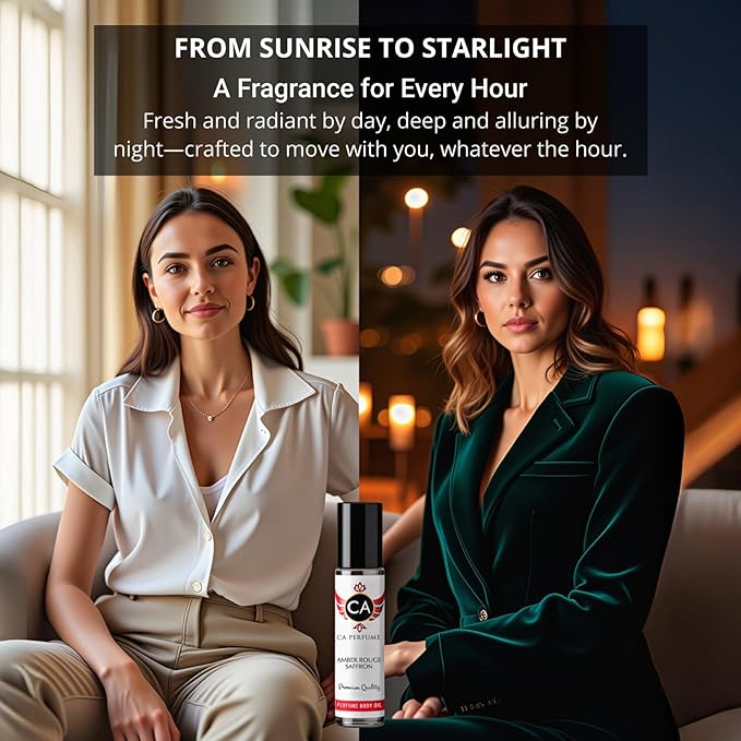 CA Perfume Duo Impression of Moonlight In Heaven For Women And Men Perfume Layering Set Long Lasting Travel Size EDP + Body Oil Roll-On Bottle 0.27 Fl Oz+0.33 Fl Oz