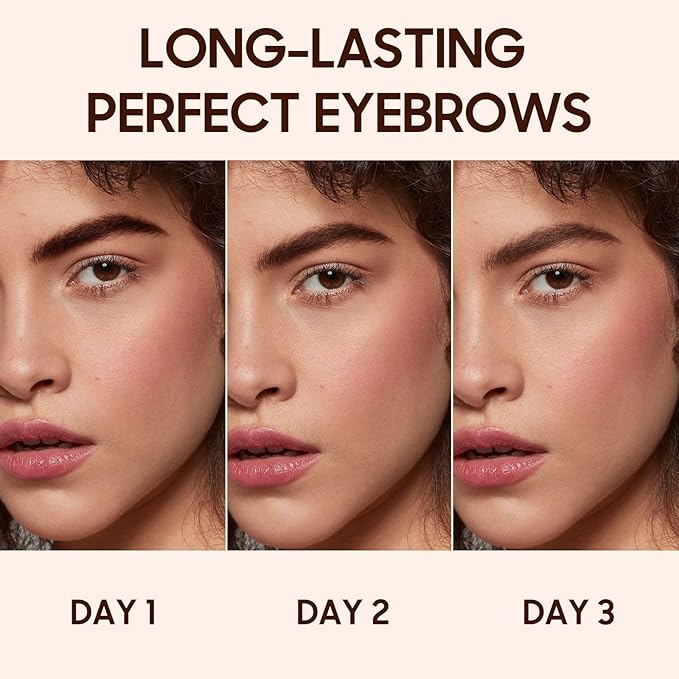 Eyebrow Tint Peel Off - Eyebrow Gel with Eyebrow Stencils, Eyebrow Tattoo Peel Off Waterproof Tinted Brow Gel 3 Days Duration, Brow Tint for Charming Voluminous Brows (Dark Brown)