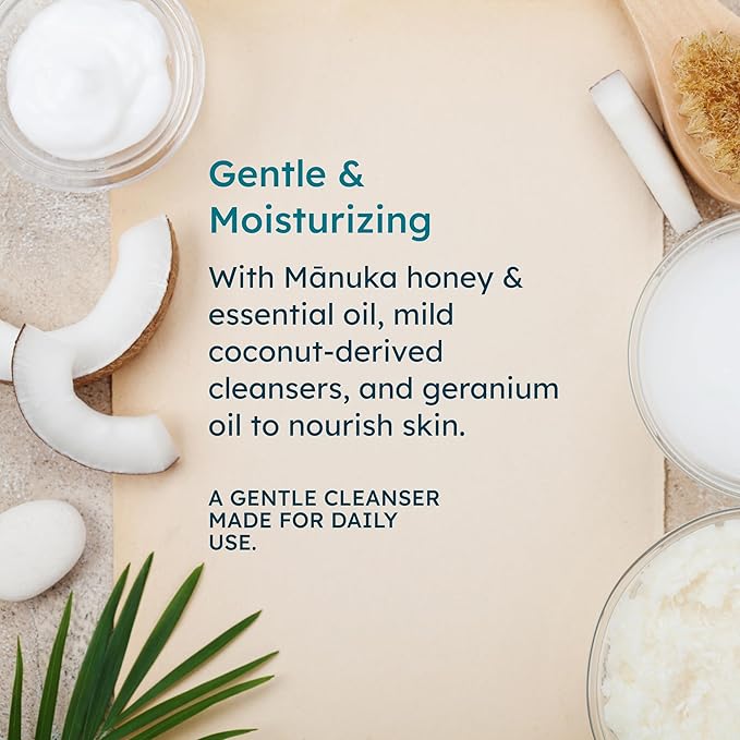 MELORA Manuka Honey Body Wash (7 Oz) - Moisturizing Skin Care Body Soap with Manuka Honey & Oil for Acne, Dry, or Sensitive Skin - Moisturizing Travel Size Shower Gel for Women & Men