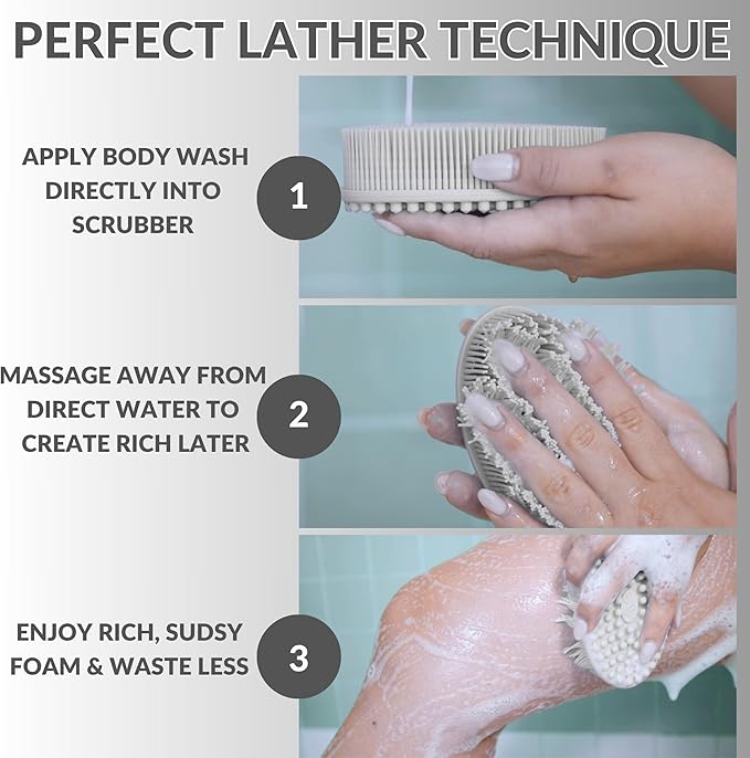 Body Face Scrubber Set Silicone - 2 Pack Shower Brush Facial Cleansing Kit - Avilana Bath Loofah Alternative Complete Skincare System Dual Sided - Gift Set Women Men