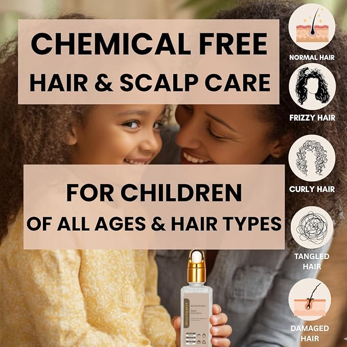 REVATOLOGY Kids & Babies Leave-In Growth & Conditioning Serum (Made in USA) Hair Growth Product with 30 Botanicals | Anti-Dandruff & Anti-Frizz for Curly/Thin/Thick Hair | Chemical & Cruelty-Free
