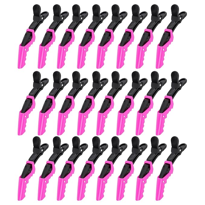 Ondder 24 Pcs Hair Clips, Large Alligator, Black Pink, for Styling Sectioning, Pro Salon, Hair Styling Accessories for Women