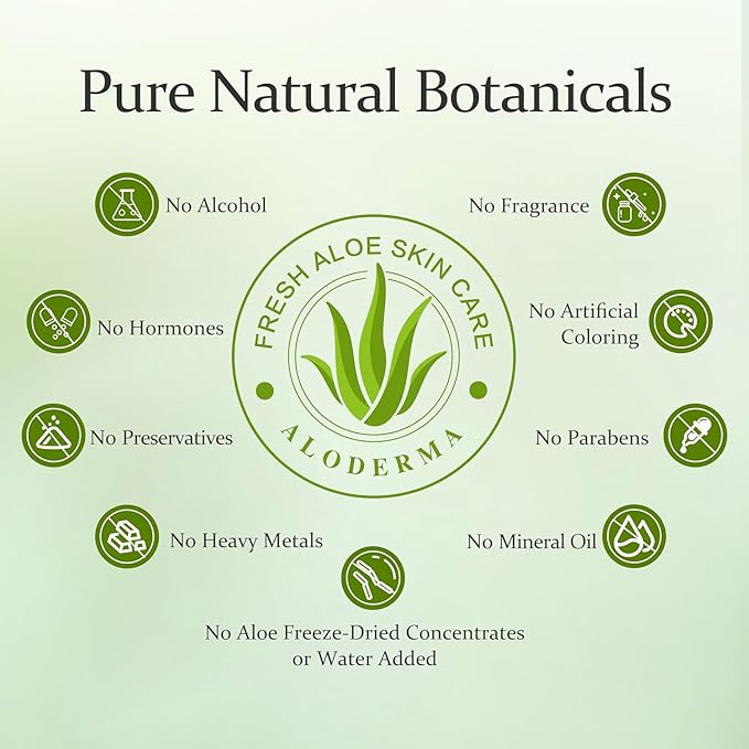 Aloderma Age-Defying Aloe Flower Essence Gel with 24K Gold Leaf, Made within 12 Hours of Harvest - Luxurious Aloe Gel with Allantoin & Hyaluronic Acid for a Shimmering, Youthful Complexion, 7oz 3-Pack