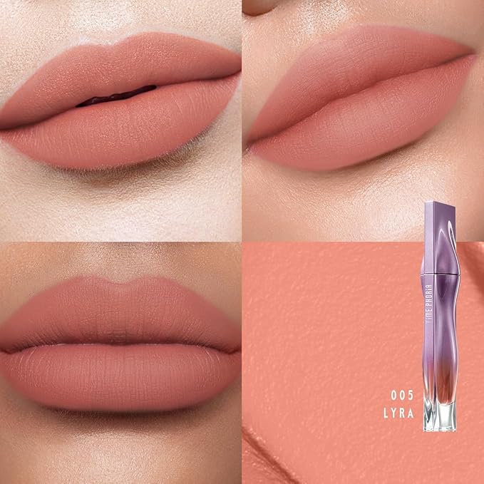 NEBULA VELVET LIP CREAM-Long Lasting Lip Stain, Waterproof and Transferproof Lip Tint, Matte Finish, Smooth Out Lip Lines, Lightweight & High Coverage, Stocking Stuffers (005 LYRA)