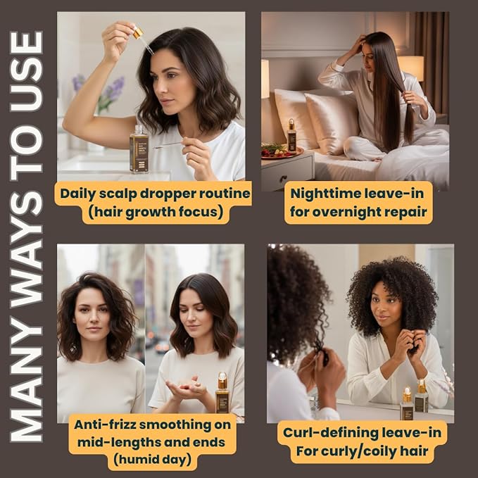 REVATOLOGY Hair Growth Serum and Leave-in Conditioner for Adults (Made in USA) Daily Use Formula 30 Oils and Herbal extracts Boosts Regrowth & Strengthens Roots | Cruelty & Chemical Free