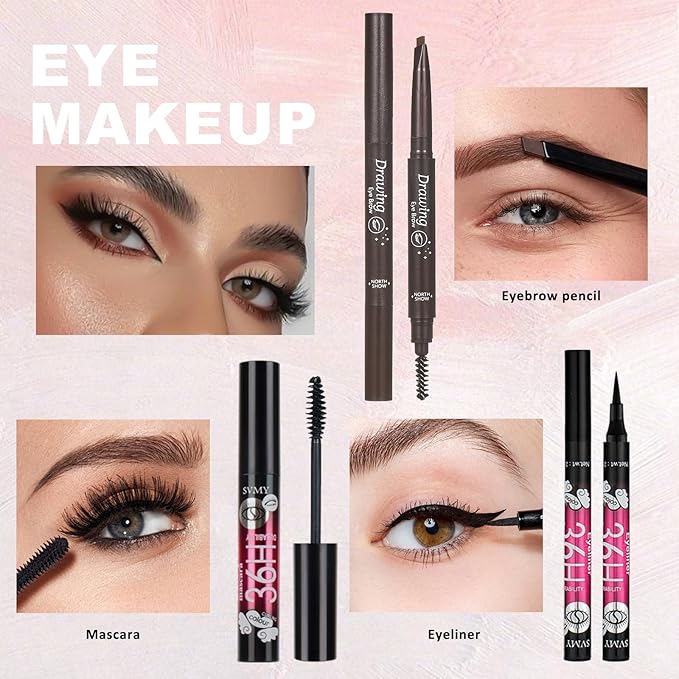 All in One Makeup Kit Makeup Set for Girls Includes18-Color Eyeshadow Palette Lip Gloss Brow Pencil Blush Concealer Foundation Mascara & Eyeliner with Travel-Friendly Tools for Everyday Glam