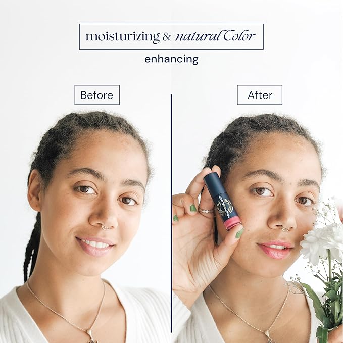 Brush On Block Sun Shine Protective Lip Oil SPF 30, Mineral Protection from UVA/UVB & Blue Light, Hydrating, Cruelty-Free, Gluten-Free, & Vegan, Peony