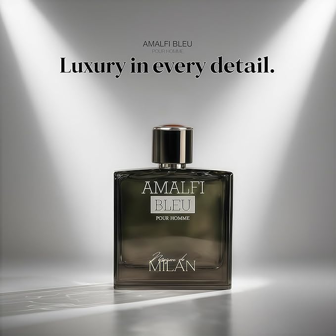 Men's Cologne Premium Fragrance Spray 100ml - Eau De Parfum - Long Lasting Amber Wood, Citrus, Spicy, Warm Scent for Daily Wear Inspired by Luxury Perfume(Amalfi Blue)