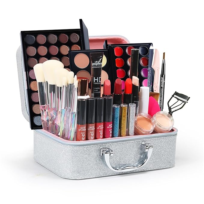 All in One Makeup Kit for Women Full Kit,Mother's Day Gifts for Mom,Makeup Essential Bundle Include Brush Eyeshadow Palette Lipstick Blush Foundation Concealer Mascara Eyebrow Pencil