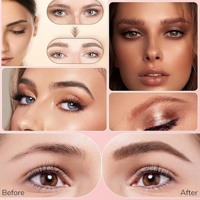 2025 Premium Microblading Eyebrow Pen, Waterproof Eyebrow Pencil, Eye Brow Pen with 4 Tip, Natural Magic Eyebrow Makeup Fine Stroke Contouring Pencil Long-Lasting Stay on All Day (Gray)