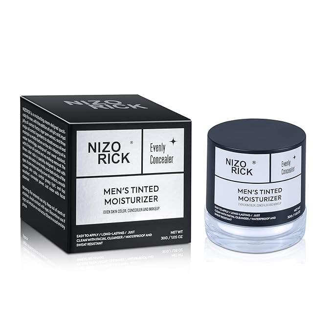 Men's BB Cream Foundation,Hydrating Non-Greasy Tinted Moisturizer for men, Long Lasting Matte Concealer Full Coverage Men CC Cream Foundation for All Skin Types, 30g/1.05 oz