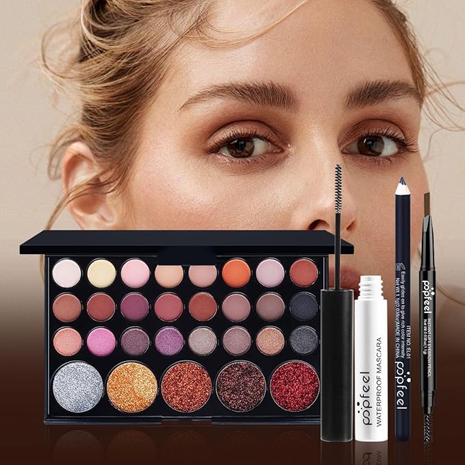 Makeup Set Box, Festival Surprise Assortment Gift with Professional Makeup Products, Cosmetics Set Party Favors for Women Girls Teenager, Vegan & Cruelty-Free, Set A