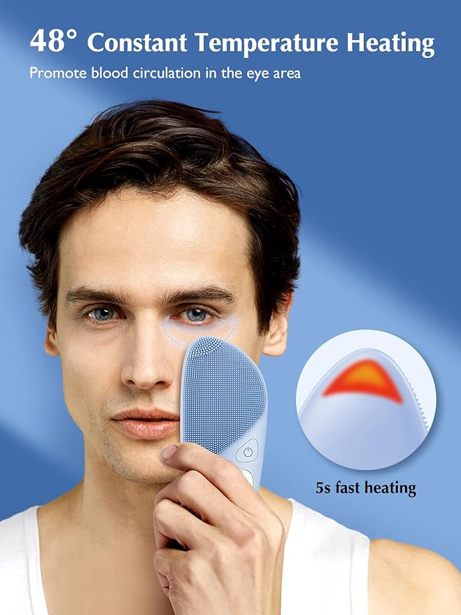 COSLUS Facial Cleansing Brush Silicone Face Scrubber: IPX7 Waterproof Rechargeable Face Wash Brush, 4 Cleansing Modes , Electric Face Brush for Cleaning, Exfoliating, Massaging