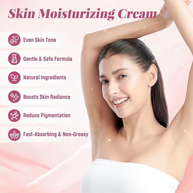 Hydrating Body Cream with Salicylic Acid, Niacinamide, Hyaluronic Acid, Face & Body Moisturizer Cream for Face, Body and Sensitive Part (1.76 Fl Oz)