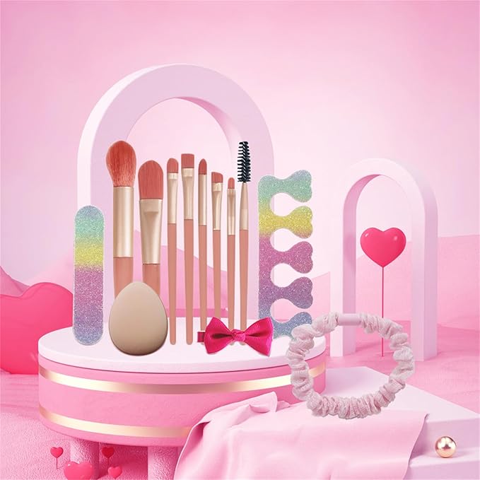 All in One Makeup Kit for Women Full Kit, Christmas Day Gifts Set for Women Girls, Hot Pink Makeup Essential Bundle Include Eyeshadow Palette Lipstick Blush Foundation Concealer Mascara Eyebrow Pencil