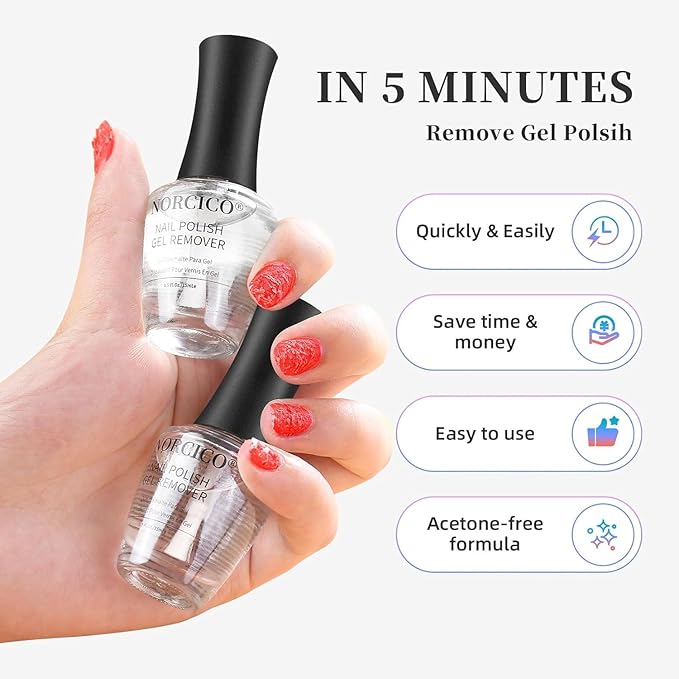 Gel Polish Remover, Professional Gel Remover for Nails, Quick & Easy Polish Remover In 3-5 Minutes, No Need for Foil Soaking Or Wrapping-30ml