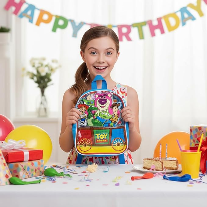 Toy Story Bag Gift Makeup Set Includes 2 Nail Polishes, 1 Lip Gloss, 1 Lip Balm with Keychain, 2 Hair Pins,1 Bag, Perfect for Kids Girls Birthday Gift by Townley Girl