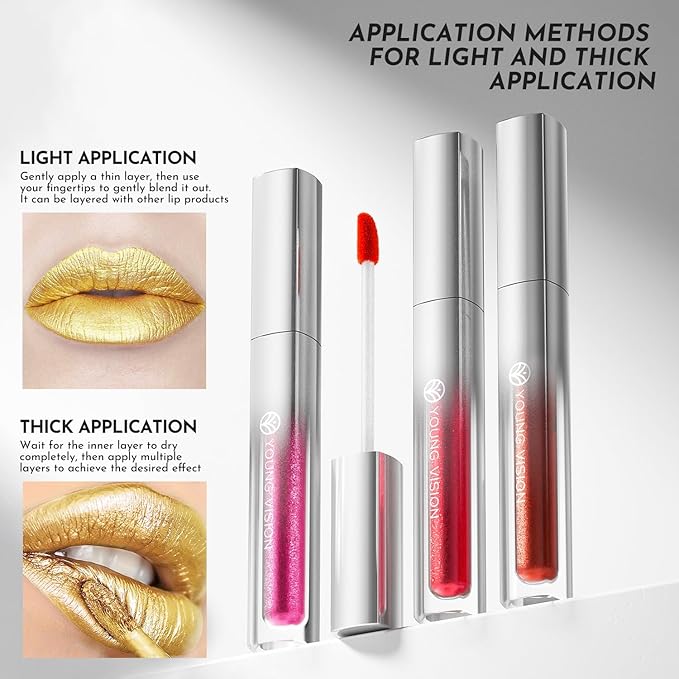 YOUNG VISION 8Pcs Lip Gloss Collection Makeup Set Set, Shiny Smooth Soft Liquid Lip Glosses, Non Transfer Gloss, Multi-Purpose Lip Liner, Gloss, Eyeliner & Eyeshadow for Girls and Women Makeup