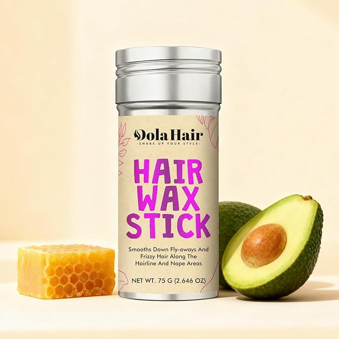 Dolahair Portable Travel Hair Wax Stick - Slick Hair Pomade with Smoothing Brush for Women, Kids & Girls' Hair Styling