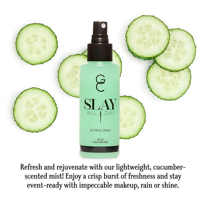 Gerard Cosmetics Slay All Day Makeup Setting Spray (Cucumber Scented), Matte Finish with Oil Control, Cruelty Free, Long Lasting Finishing Spray, 3.38oz (100ml)