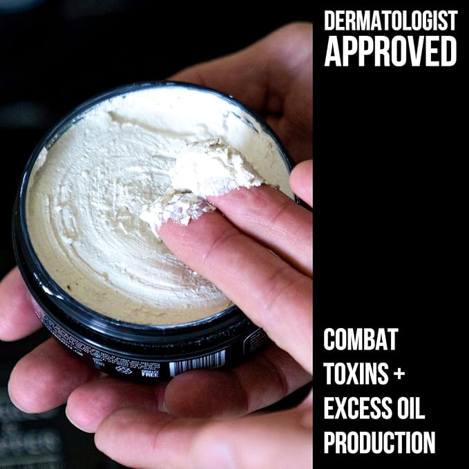 RUGGED & DAPPER - Premium Face Mask for Men - Deep Pore Cleansing Treatment - Fights Blackheads + Acne + Excess Oil - USA Made with Natural Kaolin Clay - 5.5 Oz