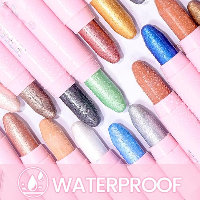 evpct 1Pcs Smoky Amethyst Shimmer Cream Eye Shadow Brightener Sticks for Eyes Waterproof Pigmented, Double Ended Cream Eyeshadow Stick Pencil Pen with Applicator, Eye Shadow Palette Highlighter Makeup