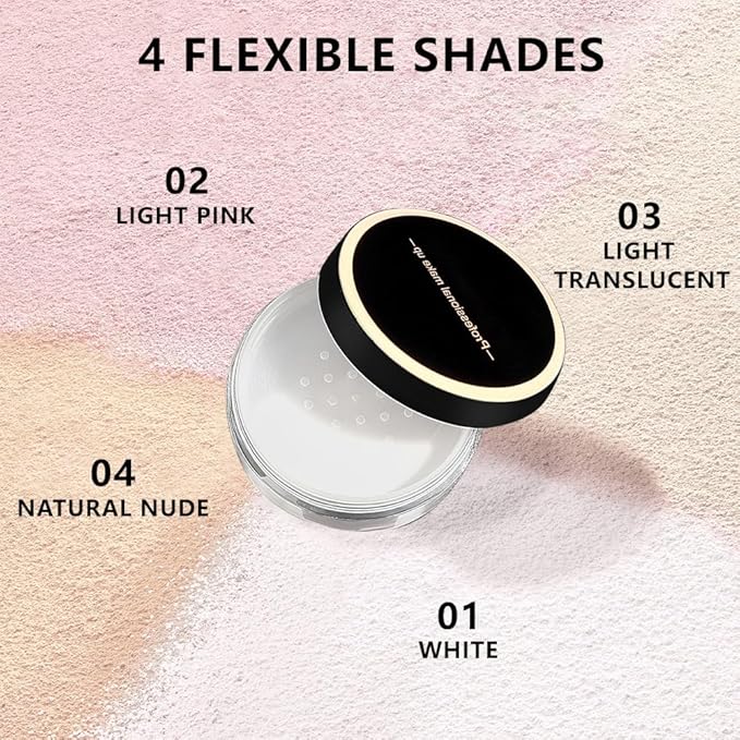 Kaely Longwear Loose Setting Powder, Face Finishing Powder Long Lasting Waterproof, Polvo suelto Face Brightener Makeup, Soft Matte Finish, Vegan & Cruelty-Free, 04 Natural Nude