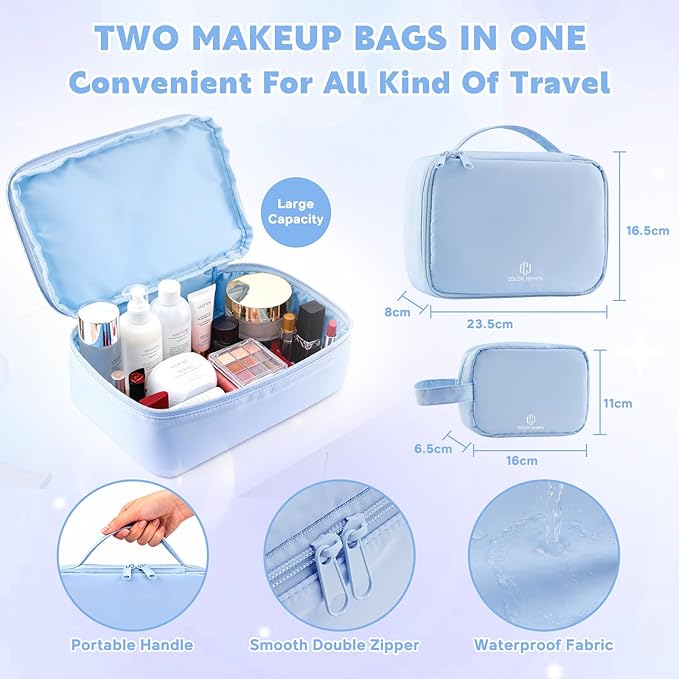 Color Nymph Makeup Sets for Women Teen Girls with 2-in-1 Travel Handbag, All In One Makeup Kits Full Kit Includes Eyeshadow Lipgloss Eyebrow Powder Highlighter Blush Mascara Eyeliner Lipliner & Puff