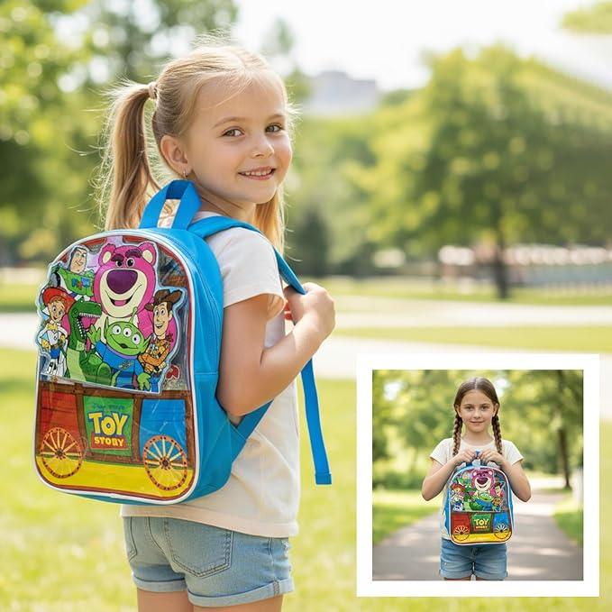 Toy Story Bag Gift Makeup Set Includes 2 Nail Polishes, 1 Lip Gloss, 1 Lip Balm with Keychain, 2 Hair Pins,1 Bag, Perfect for Kids Girls Birthday Gift by Townley Girl