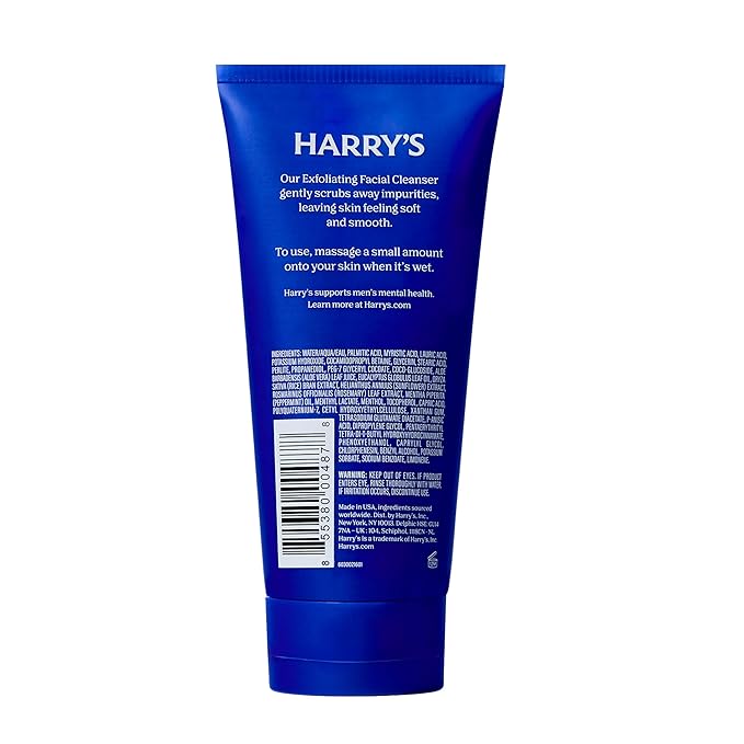 Harry's Exfoliating Face Wash for Men, Gentle Facial Skin Care Products with Volcanic Rock Exfoliant, Dermatologist Tested, 5.1 Fl. Oz, 3 Pack